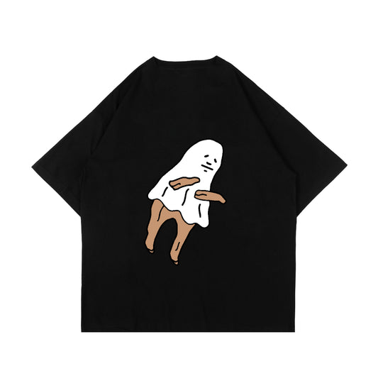 PEANUT STAIN - Boo Black Oversized Tshirt