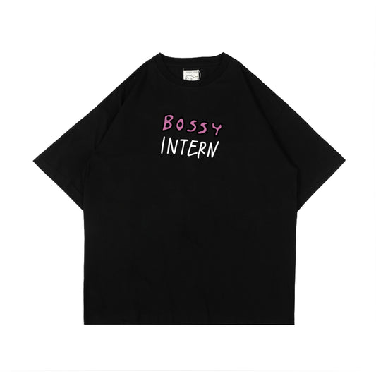 PEANUT STAIN - Bossy Intern Black Oversized Tshirt