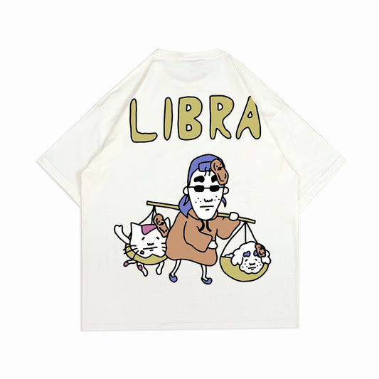 PEANUT STAIN - Libra Zodiac Ivory Oversized Tshirt