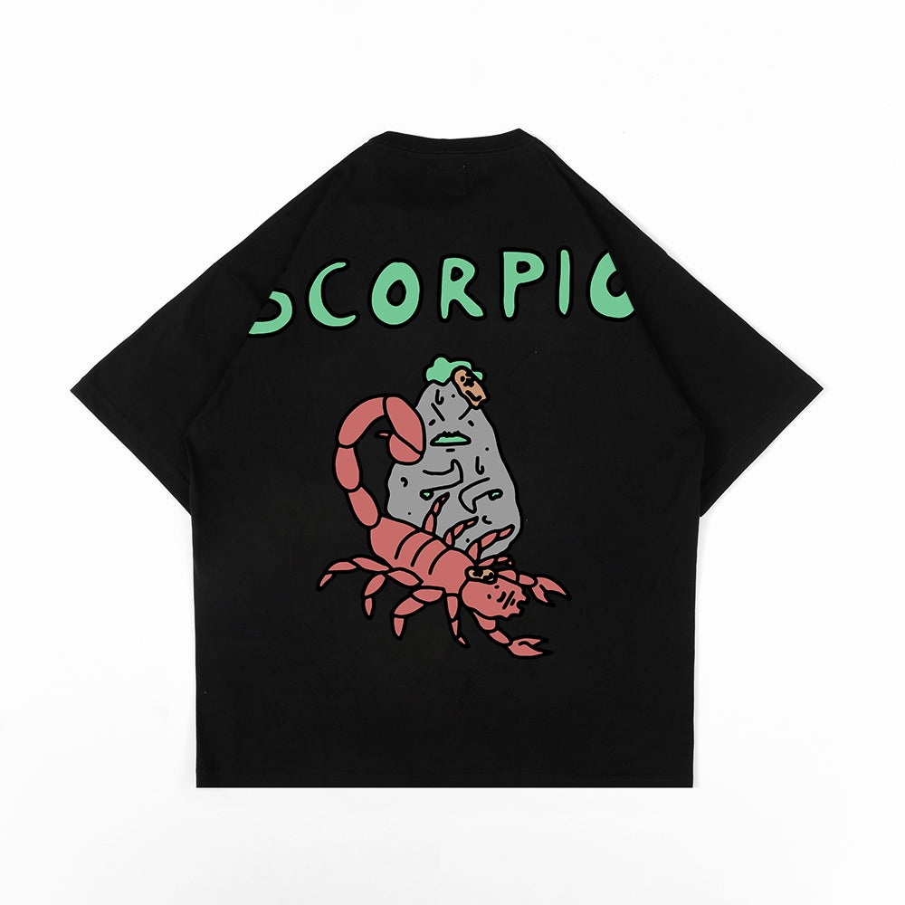 PEANUT STAIN - Scorpio Zodiac Black Oversized Tshirt