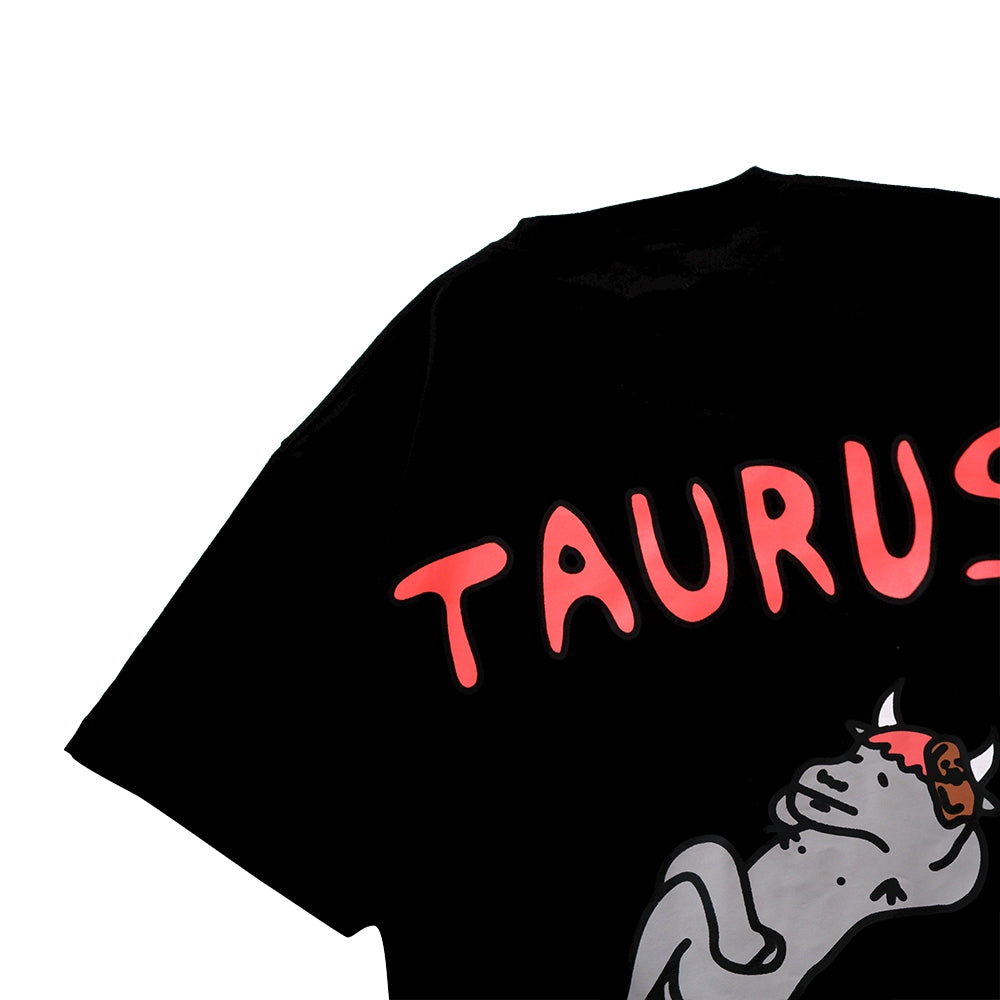PEANUT STAIN - Taurus Zodiac Black Oversized Tshirt
