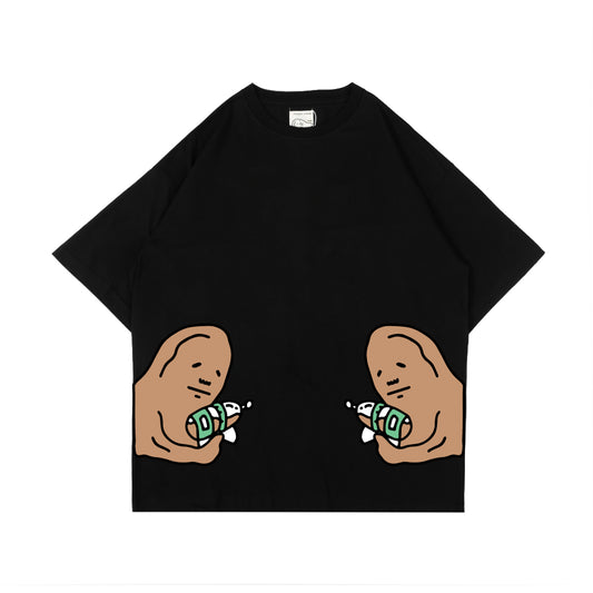 PEANUT STAIN - Agent Peanut Black Oversized Tshirt