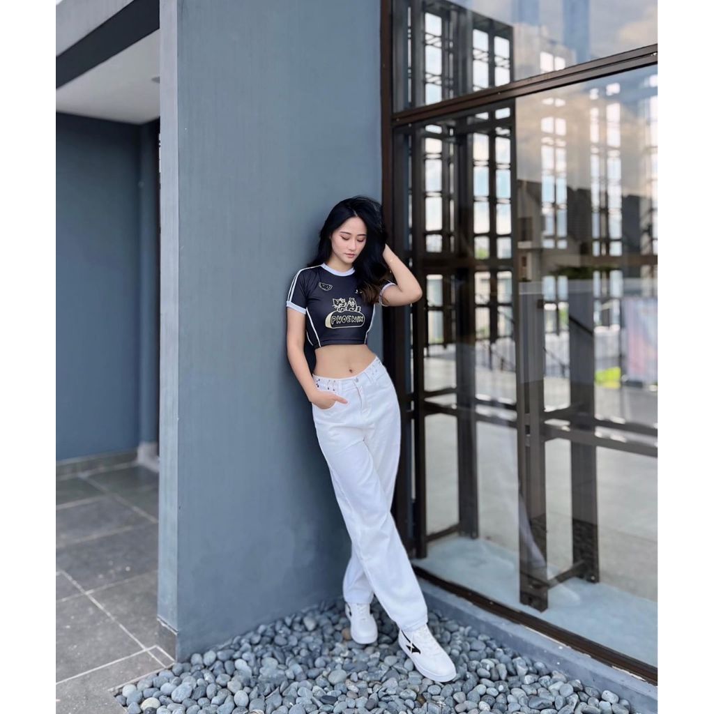 PEANUT STAIN - Team Black Crop Top Jersey