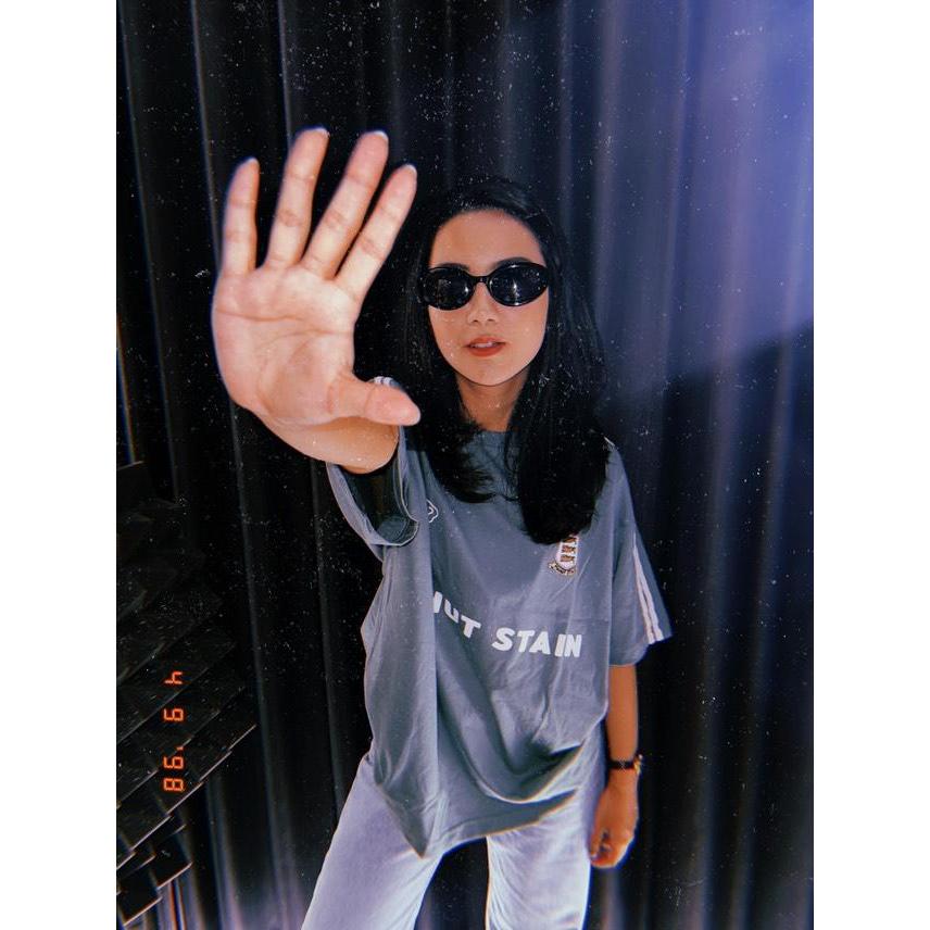 PEANUT STAIN - 4 Stripes Arm Green Oversized Tshirt