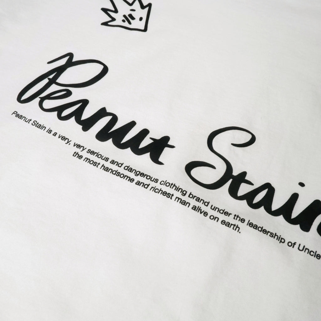PEANUT STAIN - Active Cursive Ringer Ivory Boxy Oversized Tshirt