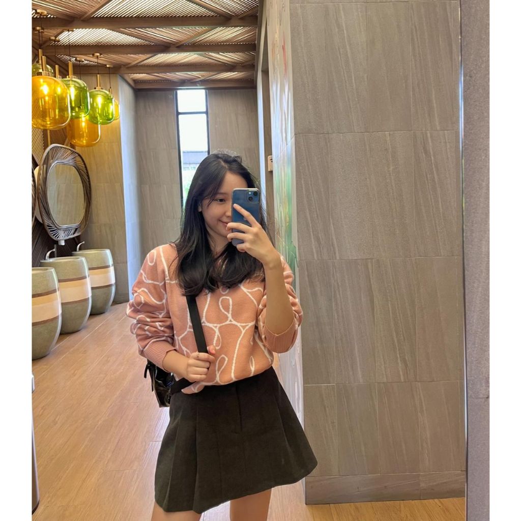 PEANUT STAIN - All Over Peach Oversized Knit Sweater