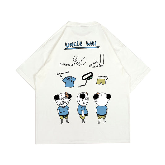 PEANUT STAIN - Uncle Wai Guideline Ivory Oversized Tshirt