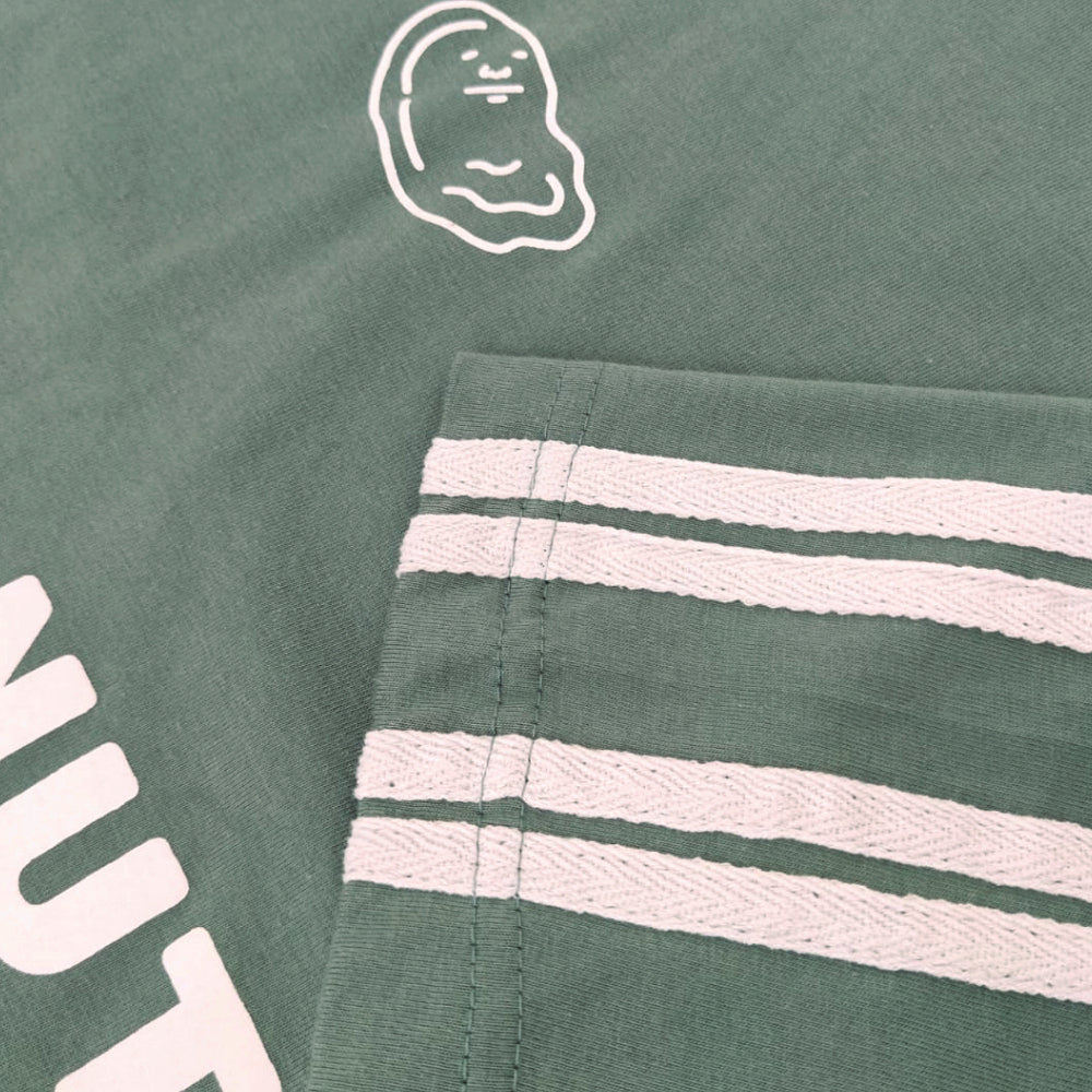 PEANUT STAIN - 4 Stripes Arm Green Oversized Tshirt