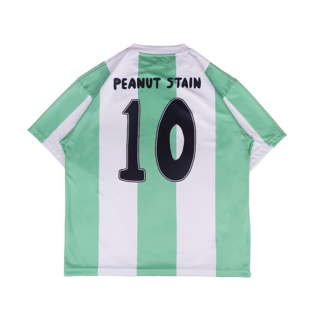 PEANUT STAIN - Home Striped Ten Green Oversized Jersey