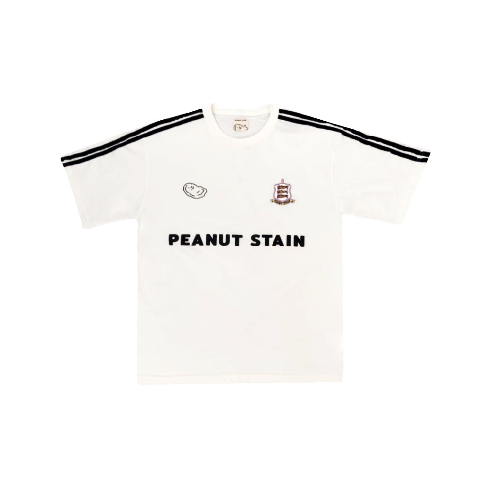 PEANUT STAIN - 4 Stripes Arm Ivory Oversized Tshirt