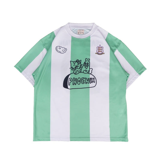 PEANUT STAIN - Home Striped Ten Green Oversized Jersey