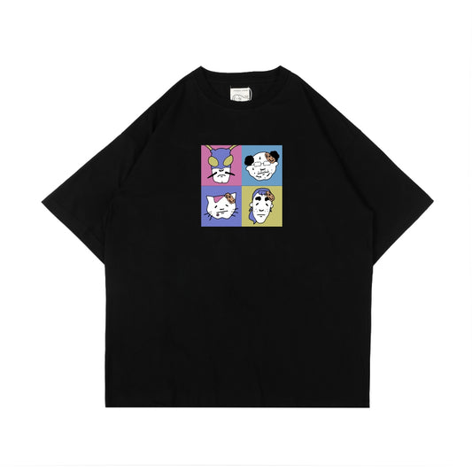 PEANUT STAIN - through thick and thin Black Oversized Tshirt
