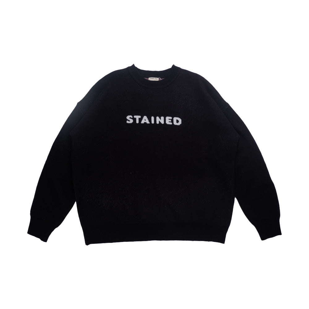 PEANUT STAIN - Stained Black Oversized Knit Sweater
