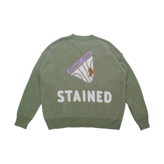 PEANUT STAIN - Stained Green Oversized Knit Sweater