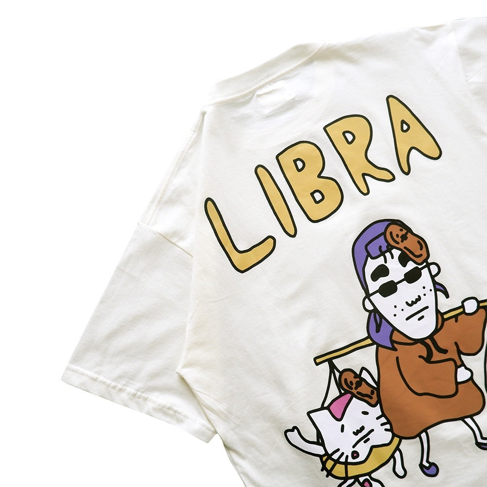 PEANUT STAIN - Libra Zodiac Ivory Oversized Tshirt