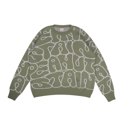 PEANUT STAIN - All Over Wasabi Oversized Knit Sweater