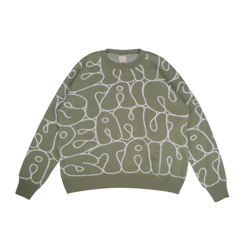PEANUT STAIN - All Over Wasabi Oversized Knit Sweater