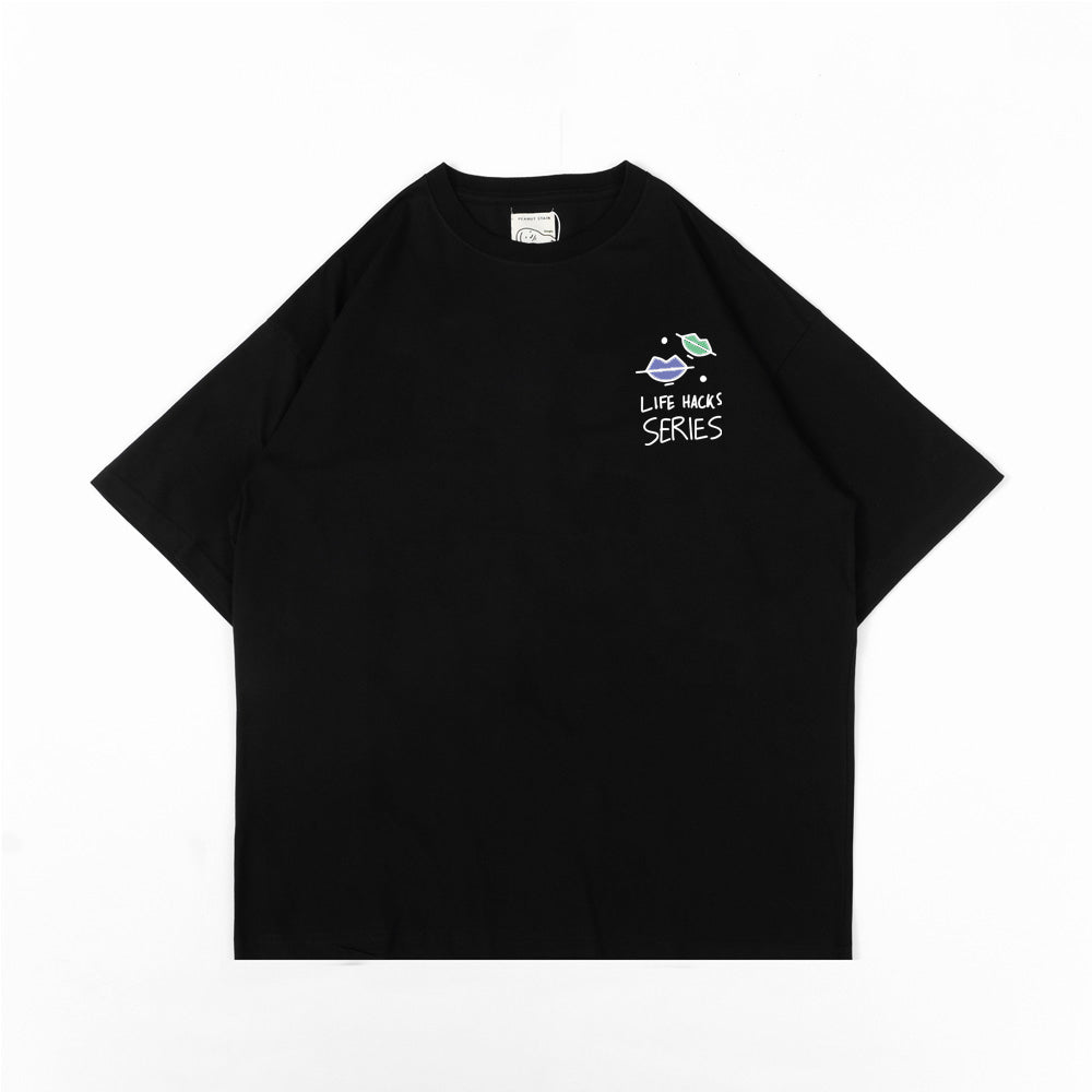 PEANUT STAIN - Life Hacks Part Two Black Oversized Tshirt