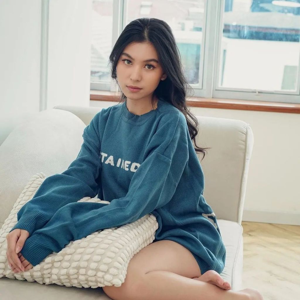 PEANUT STAIN - Stained Blue Oversized Knit Sweater