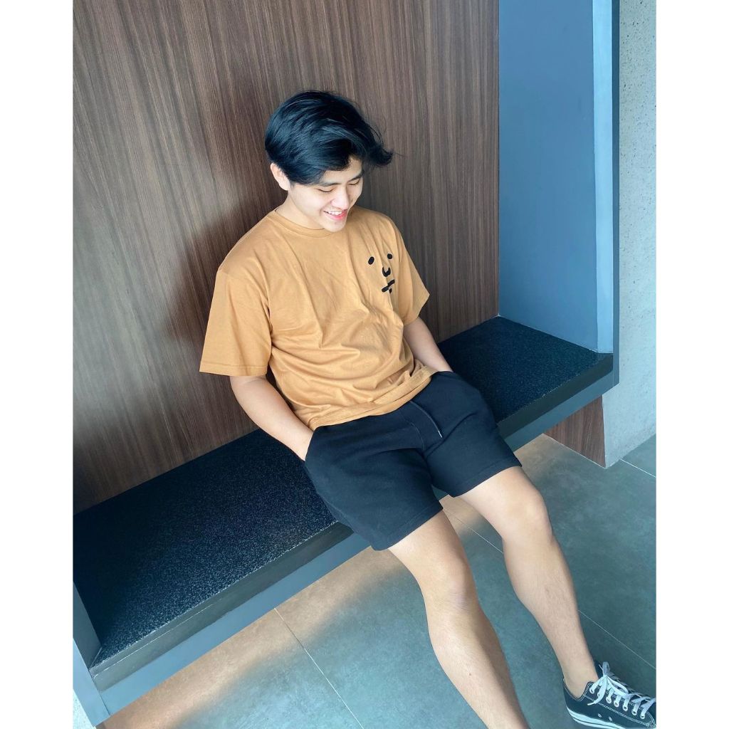 PEANUT STAIN - Peanut Face Brown Oversized Tshirt