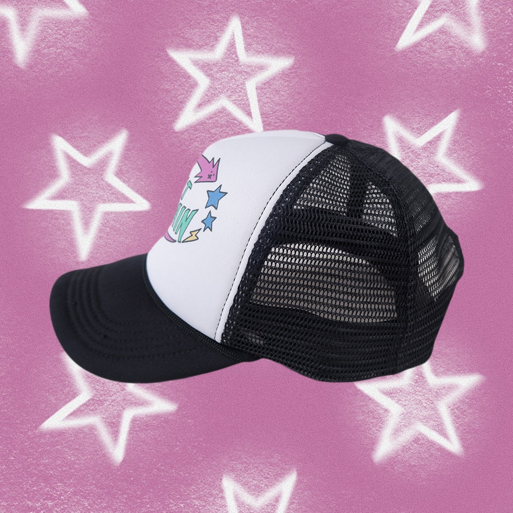 PEANUT STAIN - Shooting Star Black White Trucker Cap
