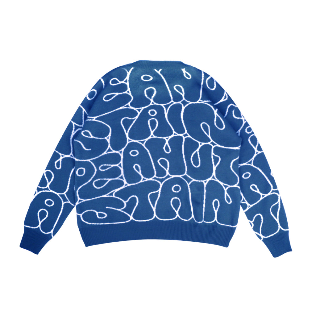 PEANUT STAIN - All Over Ocean Oversized Knit Sweater