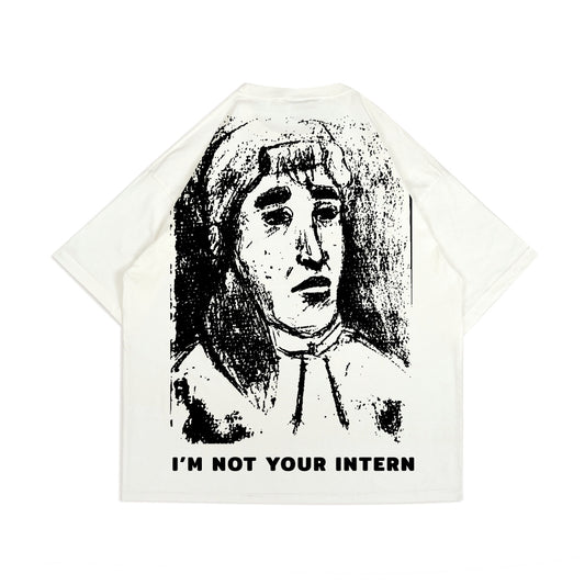 PEANUT STAIN - Maybe I'm your Intern Ivory Oversized Tshirt
