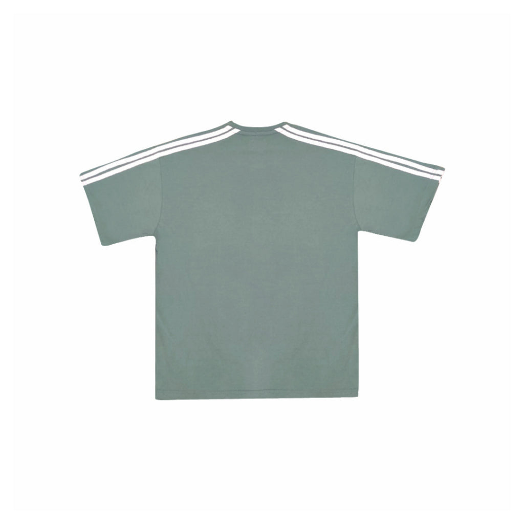 PEANUT STAIN - 4 Stripes Arm Green Oversized Tshirt