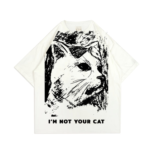 PEANUT STAIN - Maybe I'm your Cat Ivory Oversized Tshirt