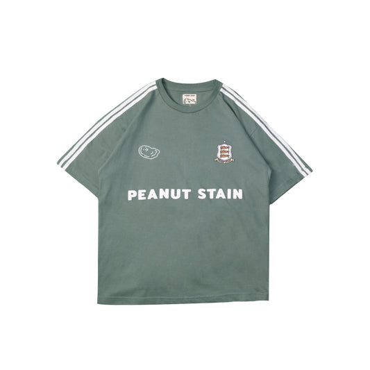 PEANUT STAIN - 4 Stripes Arm Green Oversized Tshirt