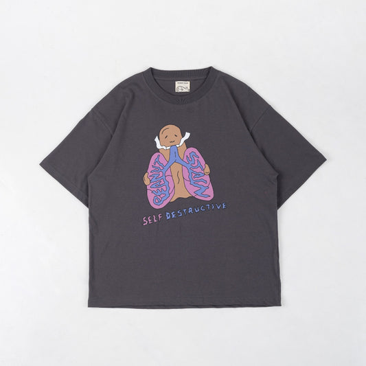 PEANUT STAIN - Internal conflict lungs grey oversized tshirt