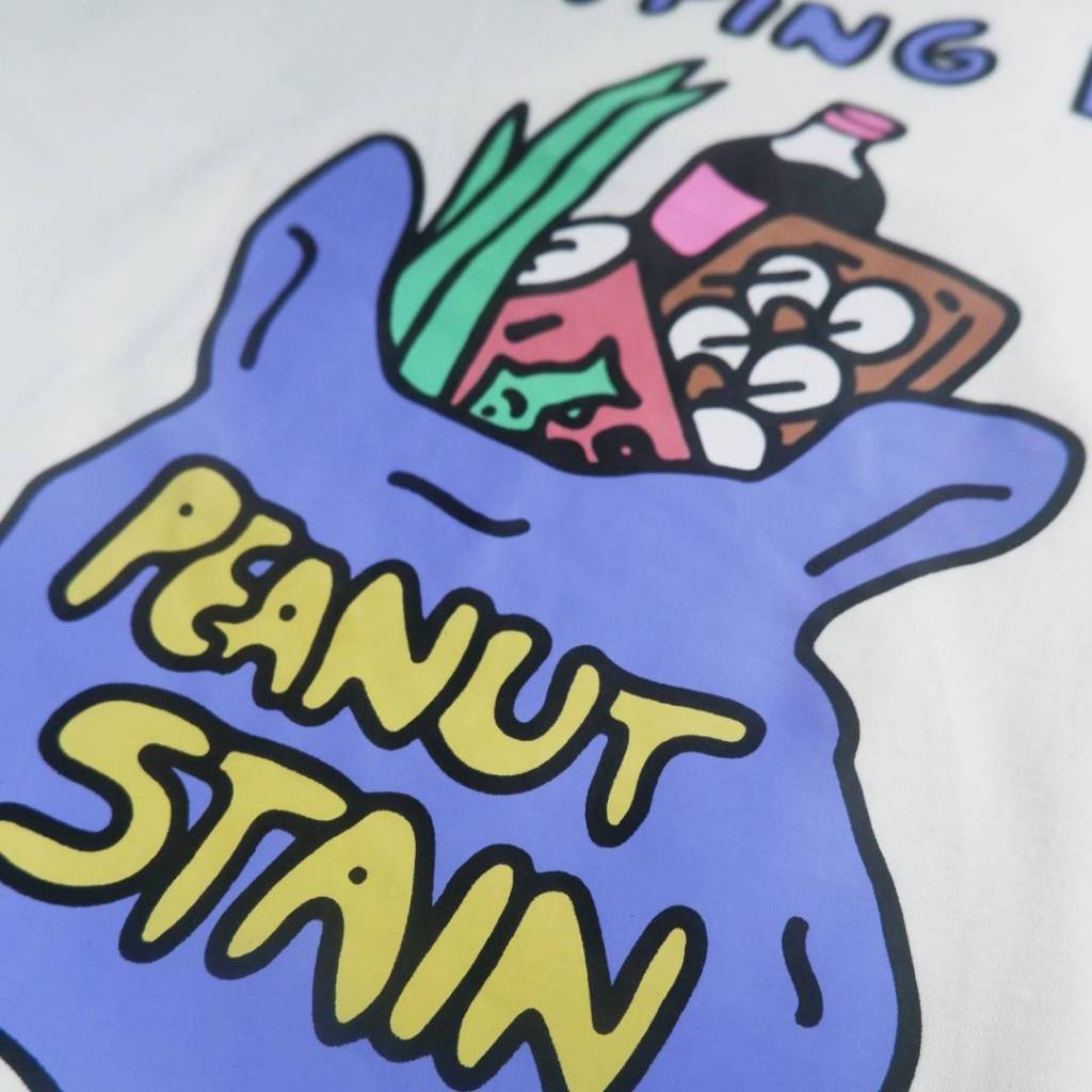 PEANUT STAIN - Missing Shopping Bag ivory boxy oversized tshirt