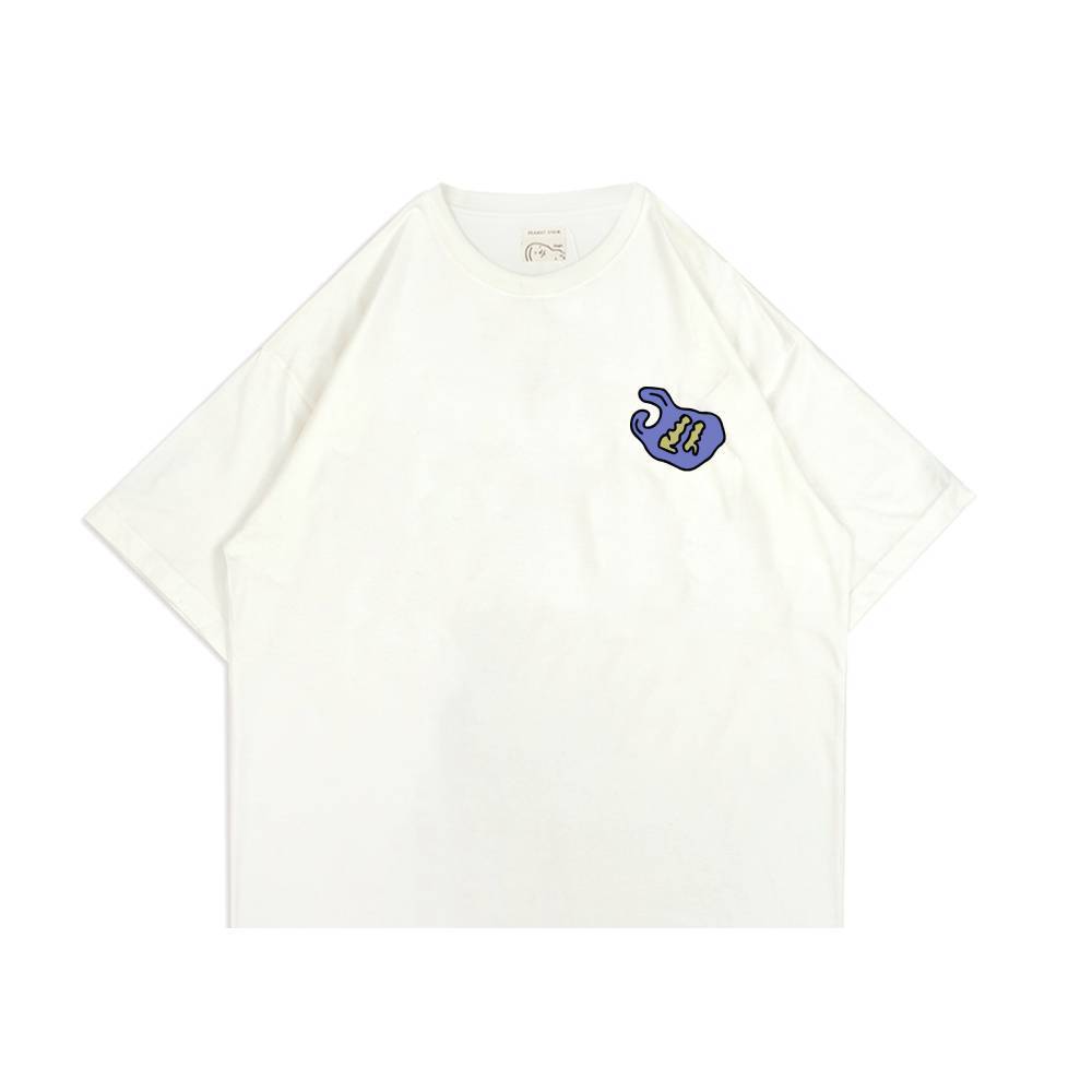 PEANUT STAIN - Missing Shopping Bag ivory boxy oversized tshirt