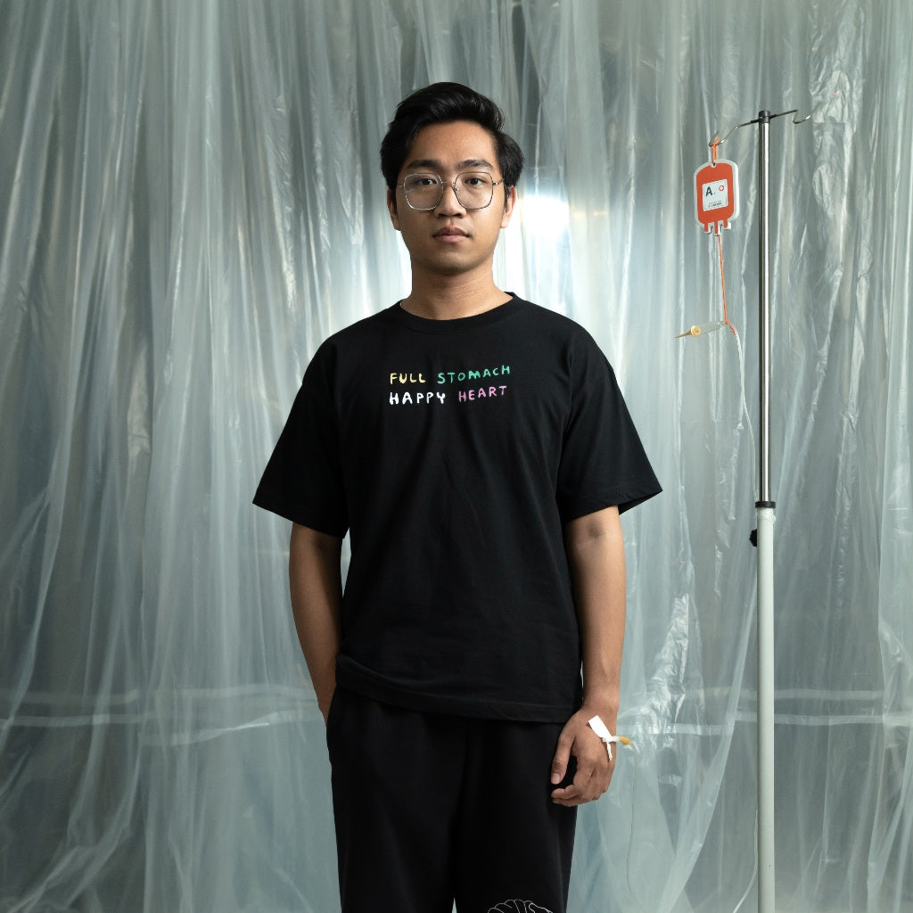 PEANUT STAIN - Internal conflict intestine black oversized tshirt
