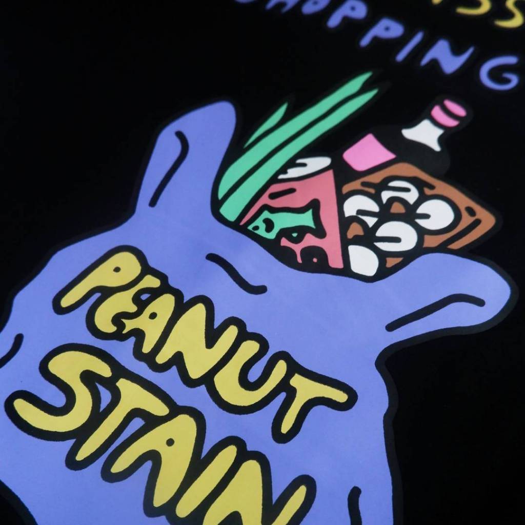 PEANUT STAIN - Missing shopping bag black boxy oversized tshirt