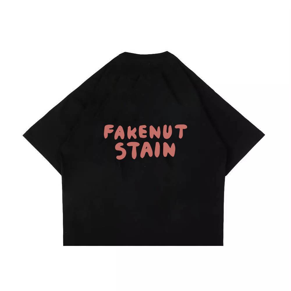 PEANUT STAIN - Fakenut Stain Made In Asterisk Black Boxy Oversized Tshirt