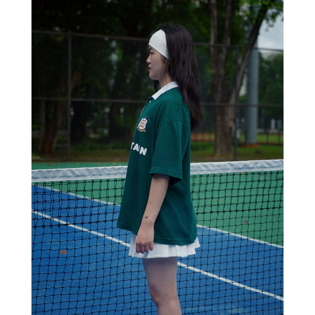 Boxy Oversized Polo Old Money Classic Green Peanut Stain | Kaos Polo | Unisex