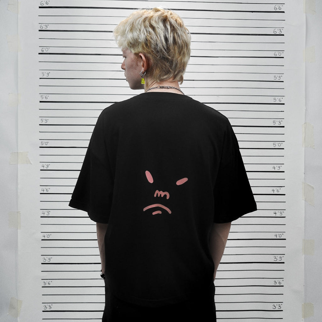 PEANUT STAIN - Fakenut Stain Fighting Black Boxy Oversized Tshirt