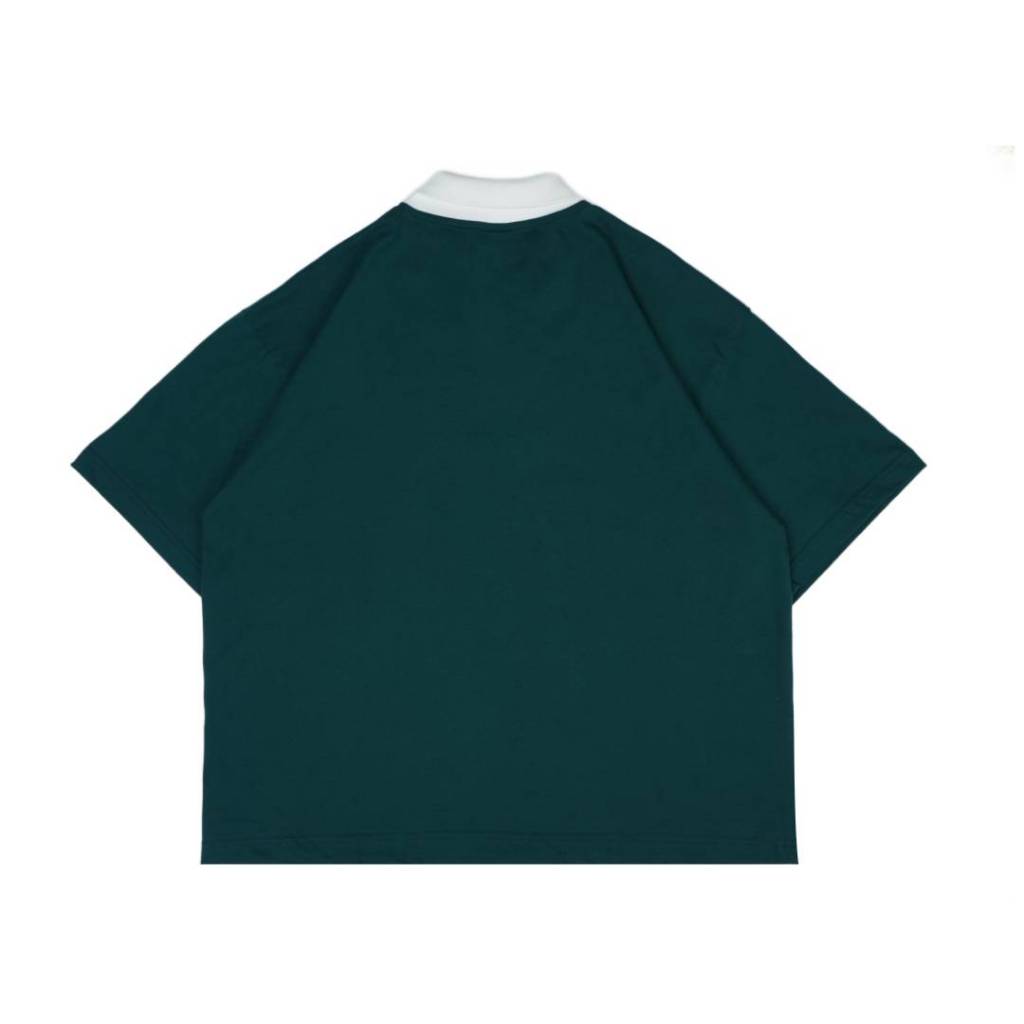 Boxy Oversized Polo Old Money Classic Green Peanut Stain | Kaos Polo | Unisex