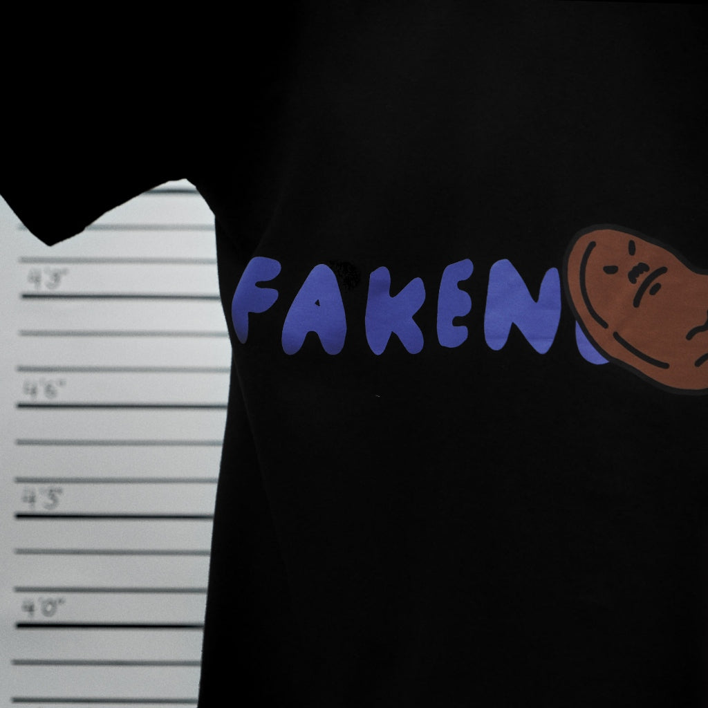 PEANUT STAIN - Fakenut Stain Logo Black Boxy Oversized Tshirt