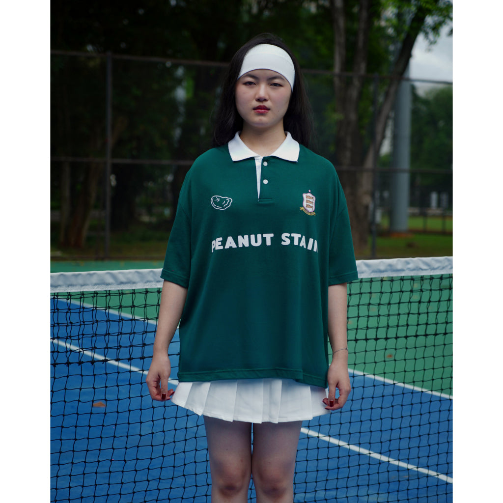 Boxy Oversized Polo Old Money Classic Green Peanut Stain | Kaos Polo | Unisex
