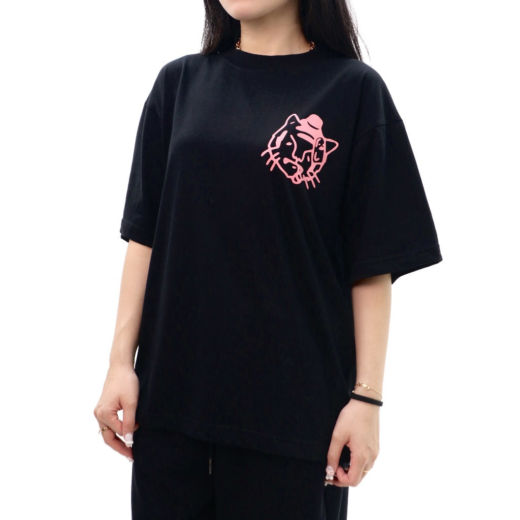 PEANUT STAIN - Not Sleeping Your Mouth Your Tiger Black Oversized Tshirt