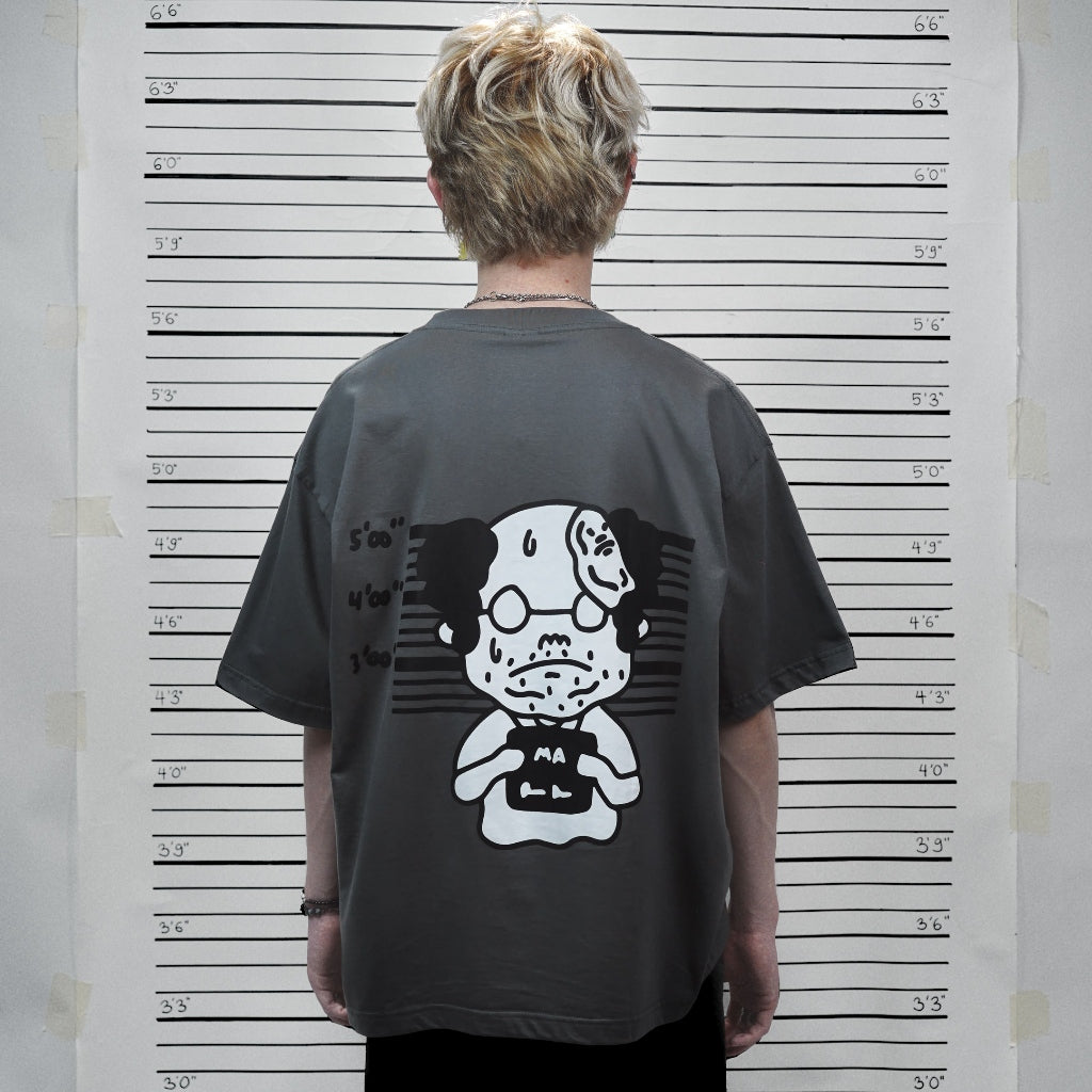 PEANUT STAIN - Fakenut Stain Mastermind Grey Boxy Oversized Tshirt