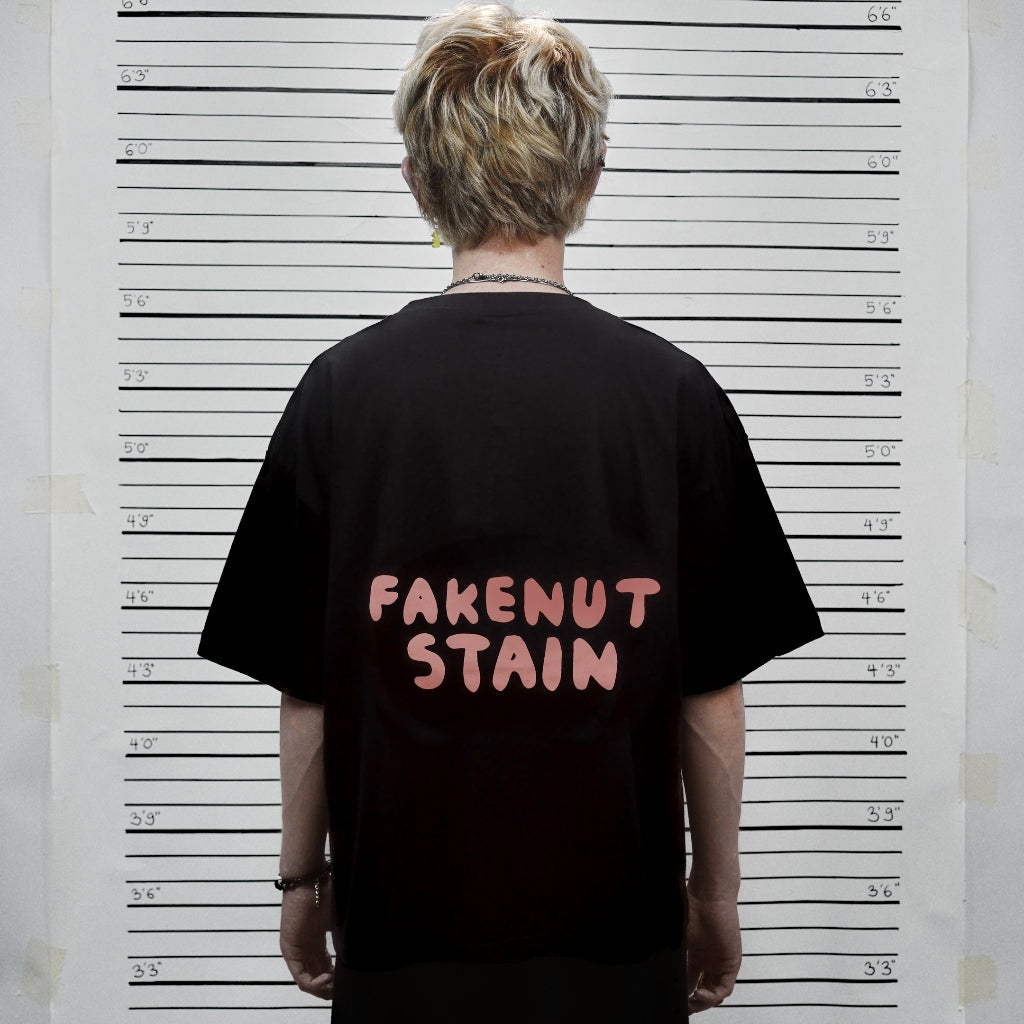 PEANUT STAIN - Fakenut Stain Made In Asterisk Black Boxy Oversized Tshirt
