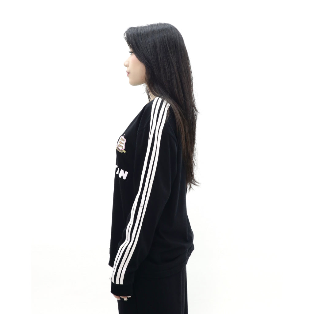 Boxy Long Sleeve Tshirt 4 Stripes Arm black Peanut Stain | Kaos Lengan Panjang | Unisex