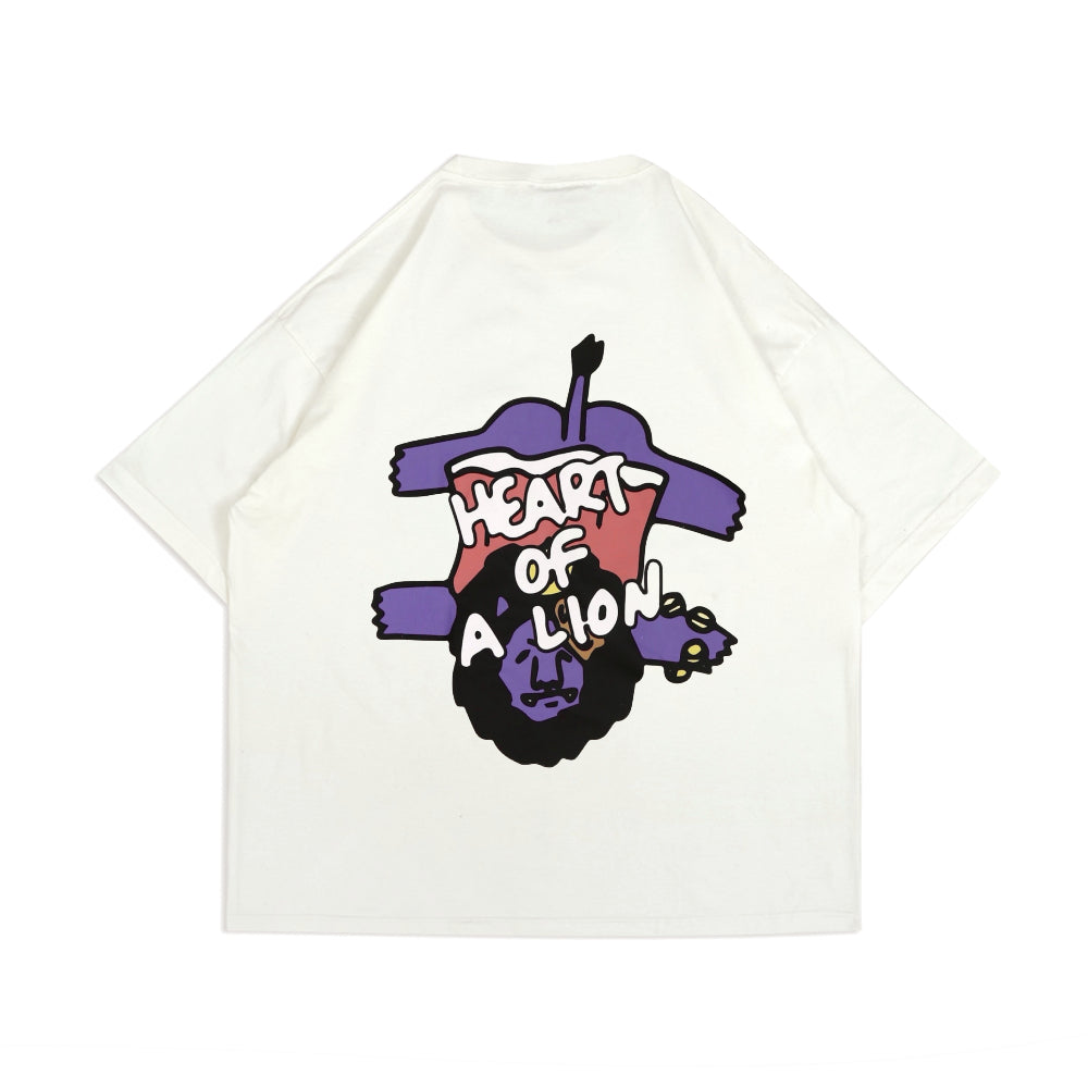 PEANUT STAIN - Not Sleeping Heart Of A Lion Ivory Oversized Tshirt