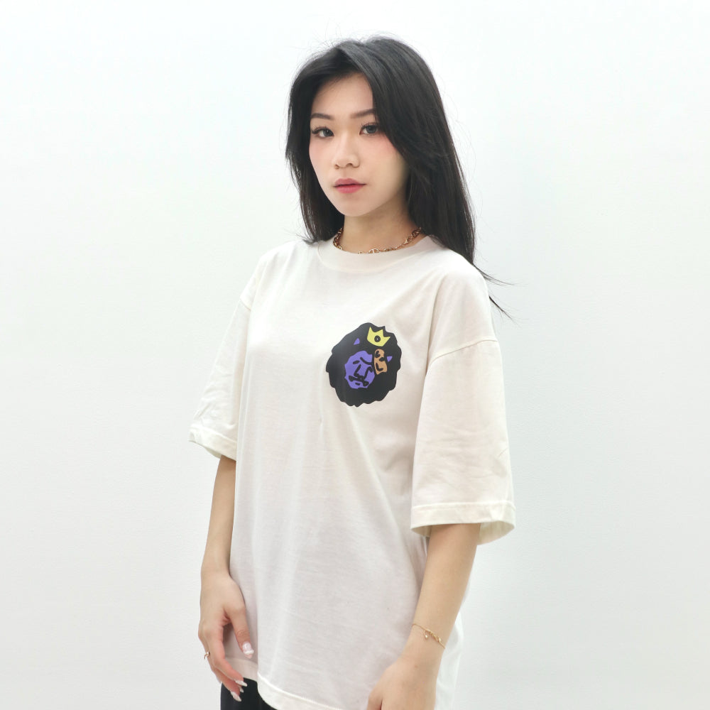 PEANUT STAIN - Not Sleeping Heart Of A Lion Ivory Oversized Tshirt