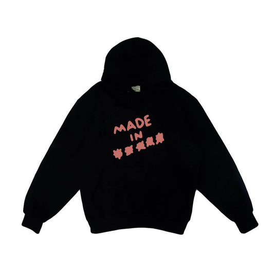 PEANUT STAIN - Fakenut Stain Made In Asterisk Black Oversized Hoodie