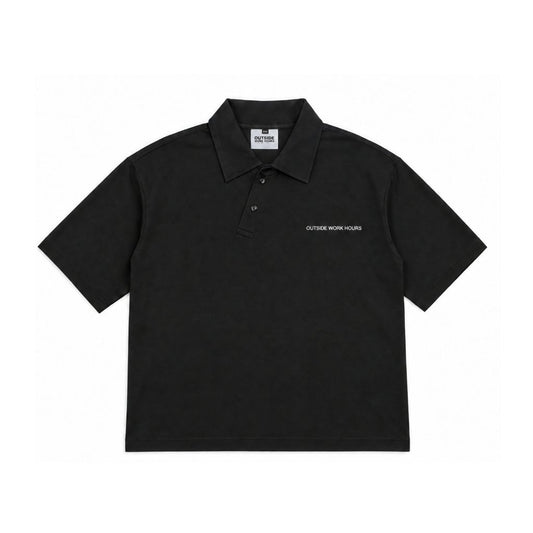 Boxy Oversized Polo Skew Button Outside Work Hours | Kaos Polo | Unisex