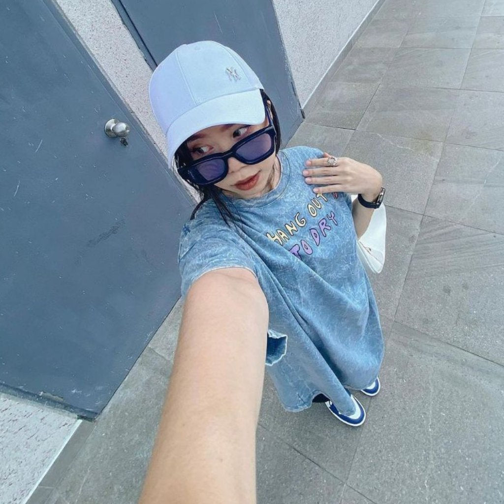 Oversized Tshirt Hang Out To Dry Dusty Washed Blue Peanut Stain | Kaos | Unisex